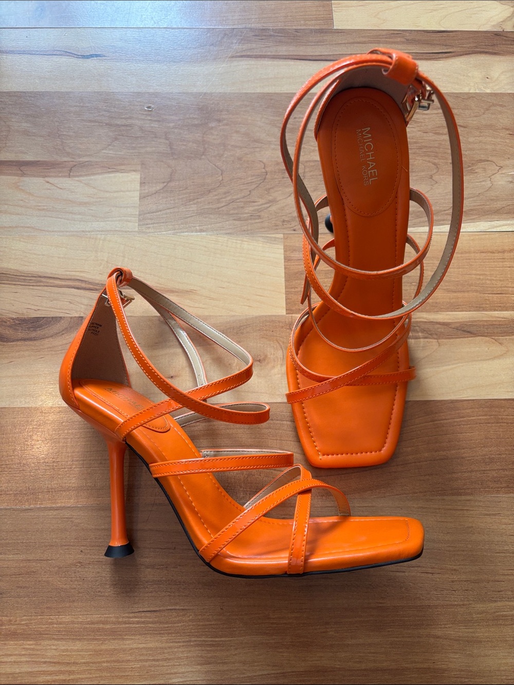 Michael Kors Orange Strappy High Heel Shoes size 9.5